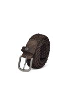 Braided Suede Leather Belt Desert Brown