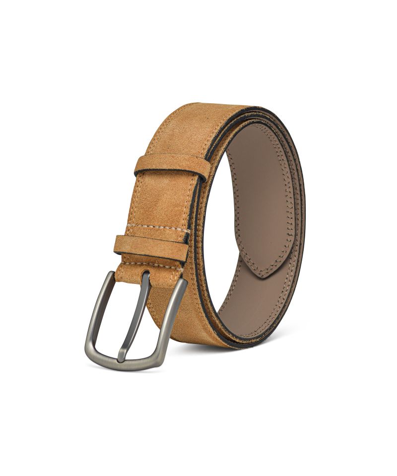 Suede Belt 4cm Tobacco