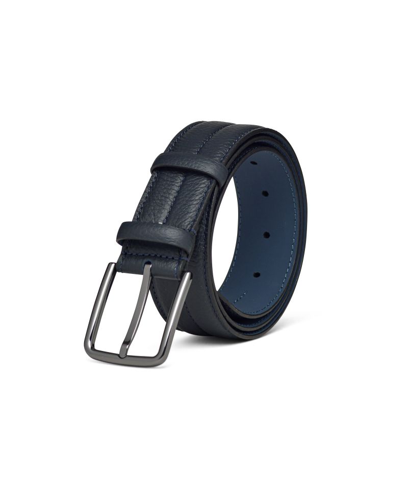 Casual Blue tumbled leather Belt