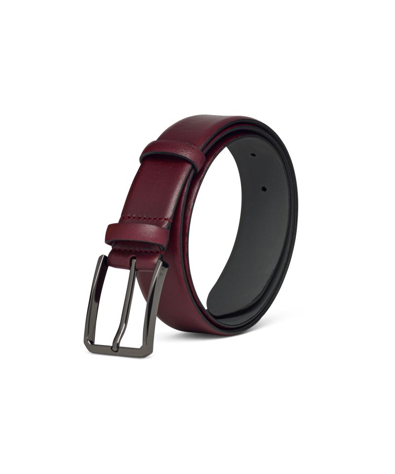 Bordeaux Leather Belt without stitching