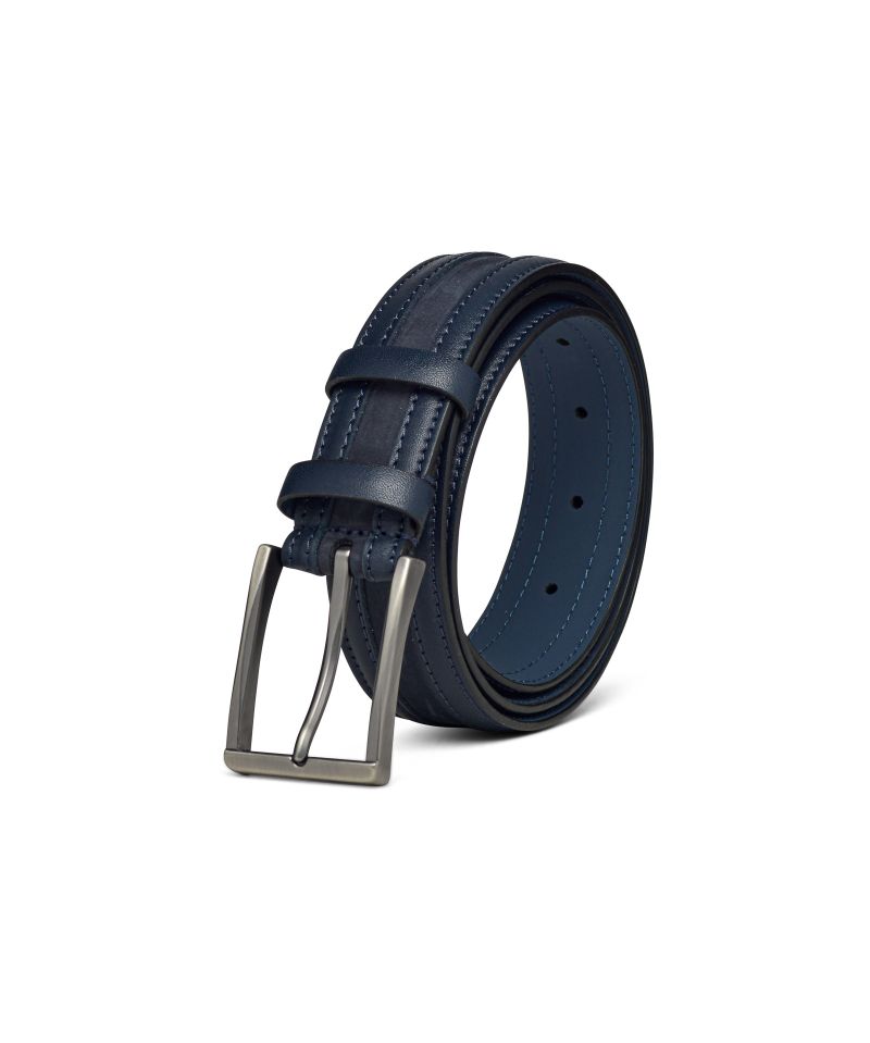 Two-tone Blue Leather Belt