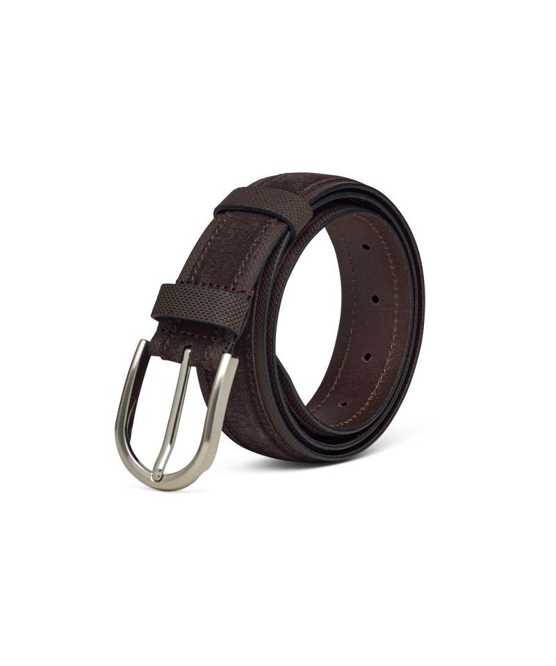 Two-tone Brown Suede Belt