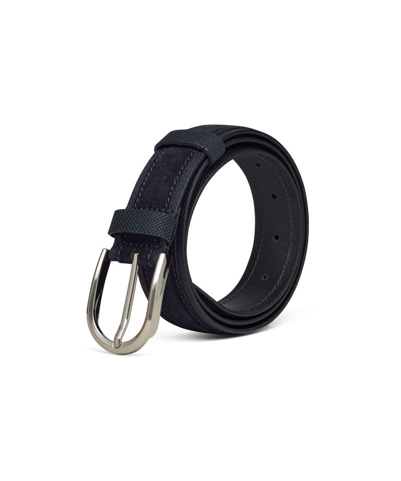 Two-tone Blue Suede Belt