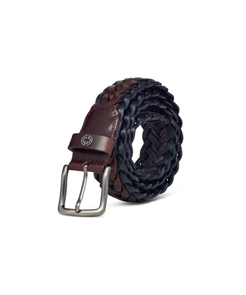 Two-tone Leather Braided Belt