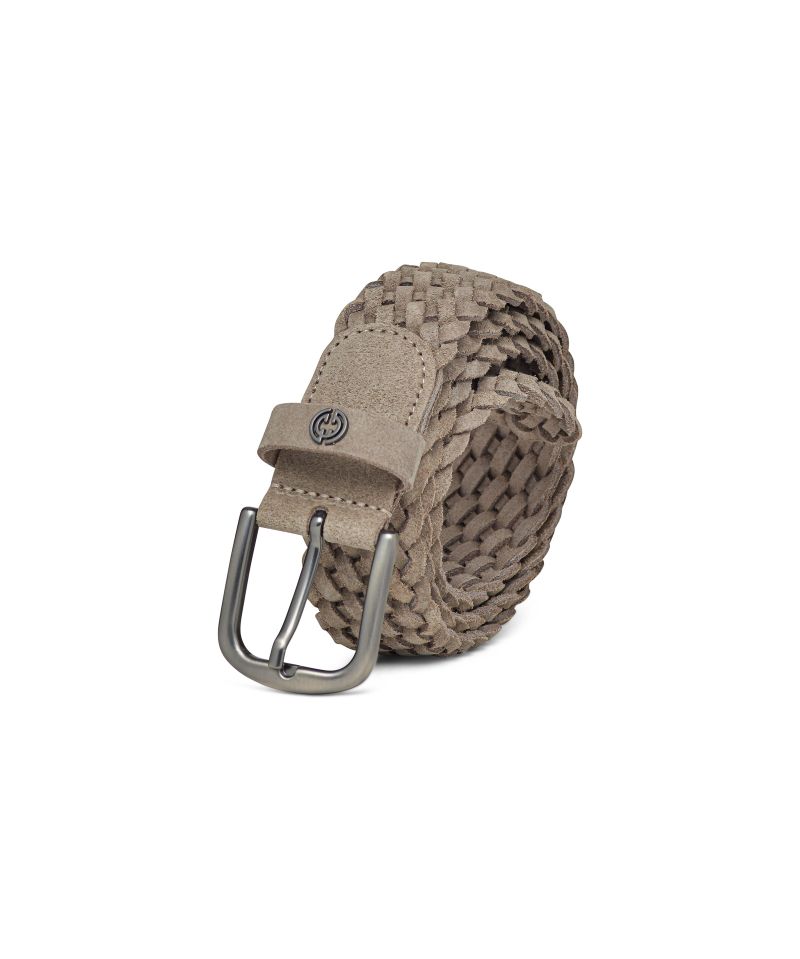 Braided Suede Leather Belt Desert Beige