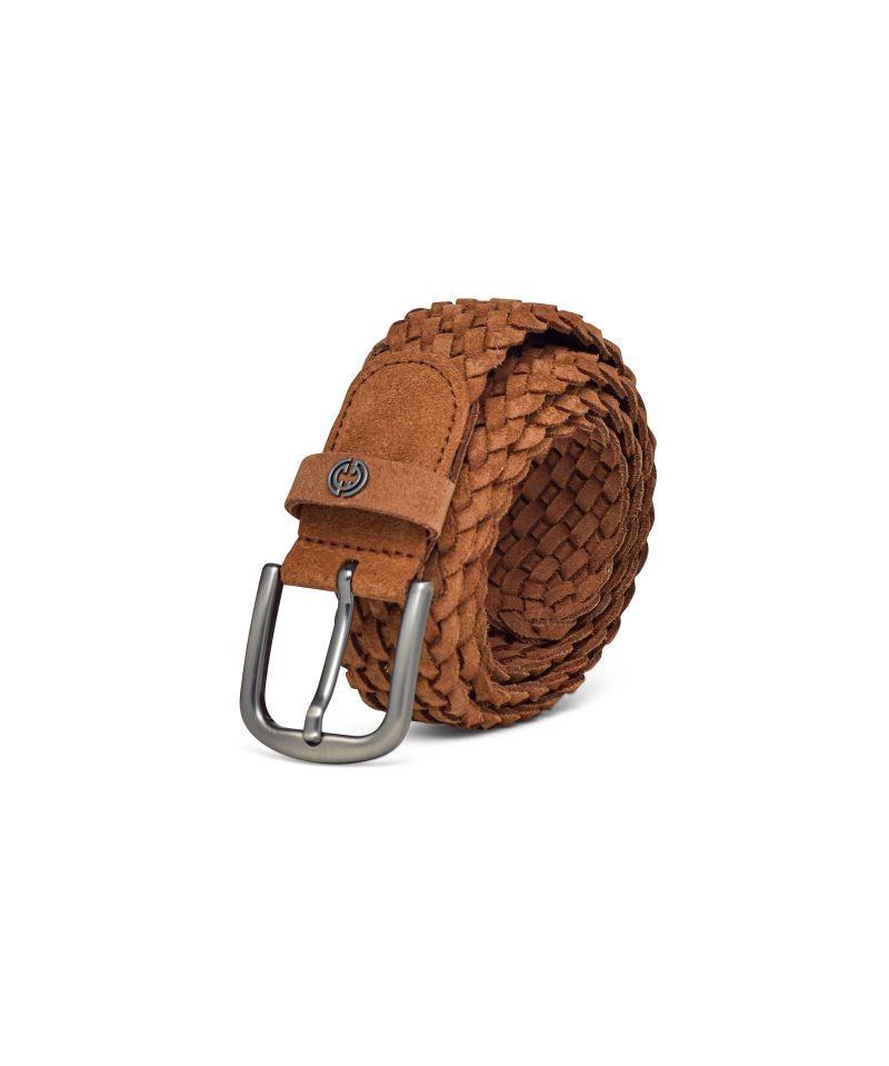 Braided Suede Leather Belt Desert Tobacco