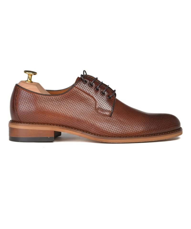 Perforated lace-up derby shoes