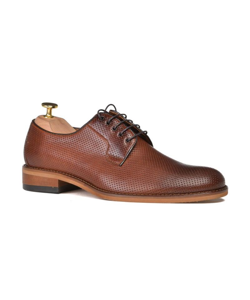 Perforated lace-up derby shoes