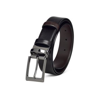 Double Sided Leather Belt Black-Brown