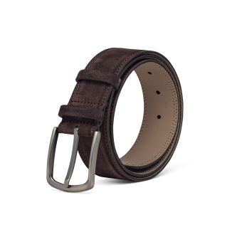 Suede Belt 4cm Brown