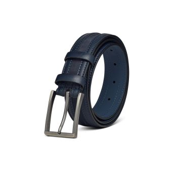 Two-tone Blue Leather Belt