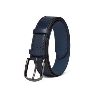 Leather belt Classic Blue