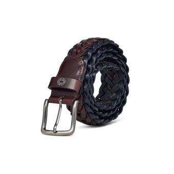 Two-tone Leather Braided Belt