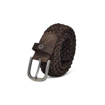 Braided Suede Leather Belt Desert Brown