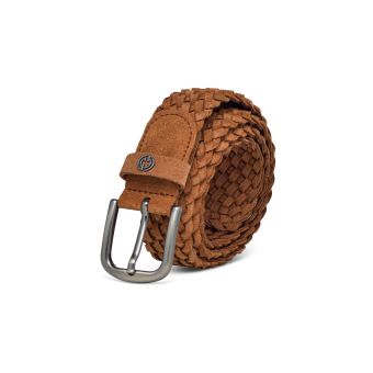 Braided Suede Leather Belt Desert Tobacco