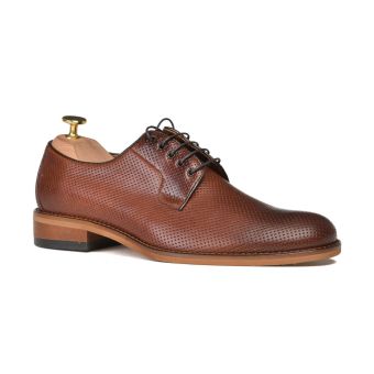 Perforated lace-up derby shoes